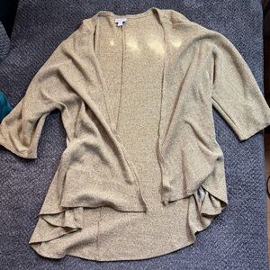 LuLaRoe Metallic Gold Open Cardigan